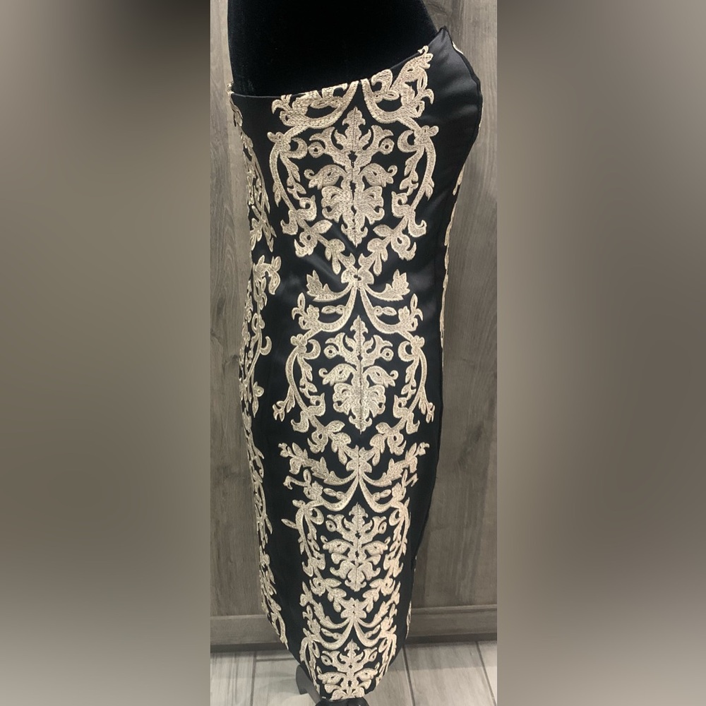 Vintage White House Black Market Embroidered Strapless Dress Women's Size 0 - Picture 2 of 10